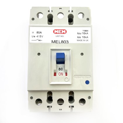 MEM MEL803 Bill TLE803 16Ka 80A 80 Amp 3 Pole Phase MCCB Circuit Breaker